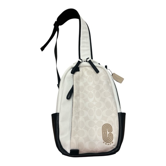 COACH Edge Pack In Colorblock Signature Calf Leather & Canvas Sling Bag New - Picture 1 of 13